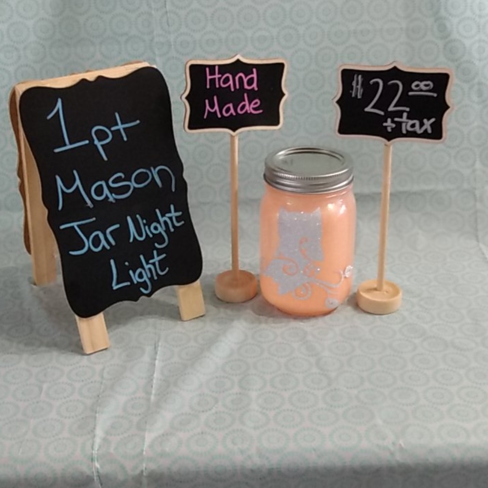 1 pint Mason Jar Night Light with lights